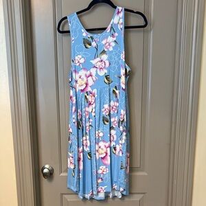 Womens Blue Floral Dress